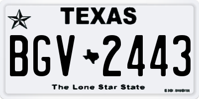 TX license plate BGV2443