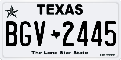 TX license plate BGV2445