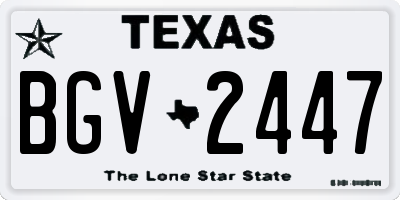 TX license plate BGV2447