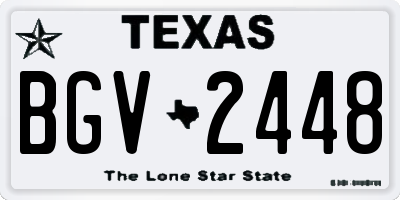 TX license plate BGV2448