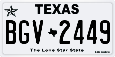 TX license plate BGV2449