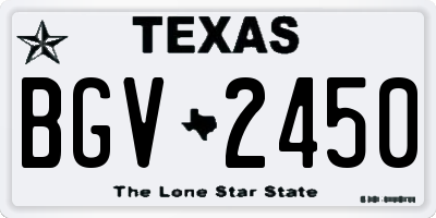 TX license plate BGV2450