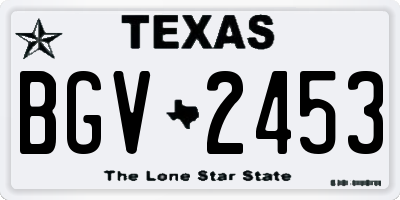 TX license plate BGV2453