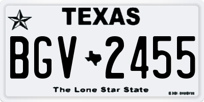 TX license plate BGV2455