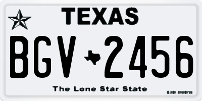 TX license plate BGV2456