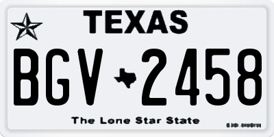 TX license plate BGV2458