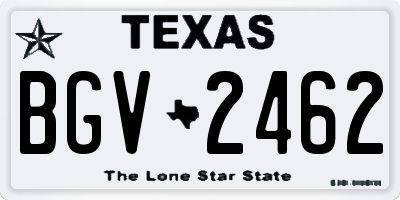 TX license plate BGV2462