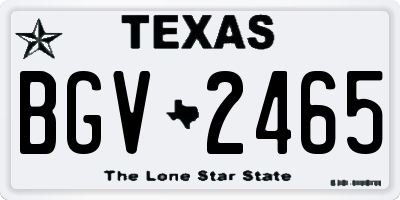 TX license plate BGV2465