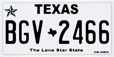TX license plate BGV2466