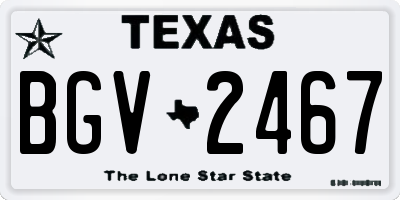 TX license plate BGV2467