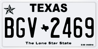 TX license plate BGV2469