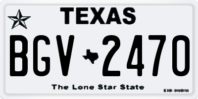 TX license plate BGV2470