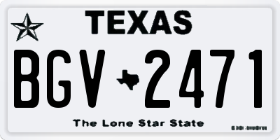 TX license plate BGV2471