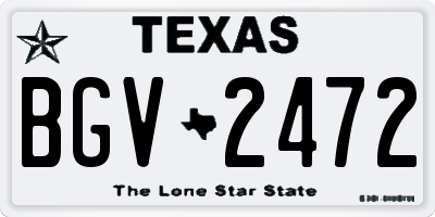 TX license plate BGV2472