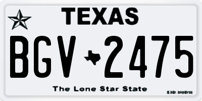 TX license plate BGV2475