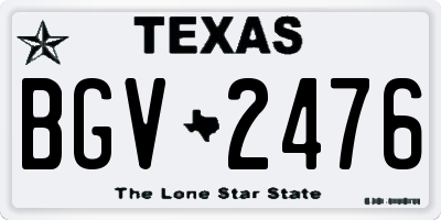TX license plate BGV2476