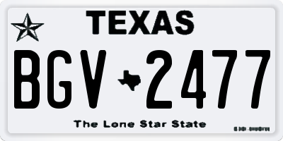 TX license plate BGV2477