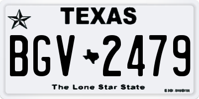TX license plate BGV2479