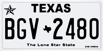 TX license plate BGV2480