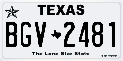 TX license plate BGV2481