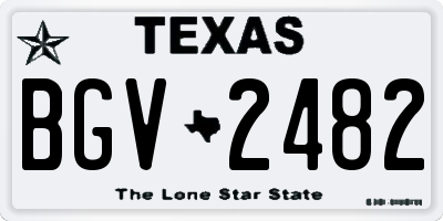TX license plate BGV2482