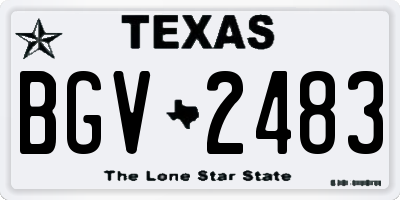 TX license plate BGV2483