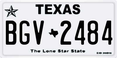 TX license plate BGV2484