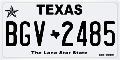 TX license plate BGV2485