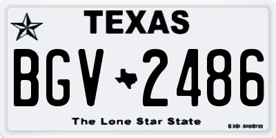 TX license plate BGV2486