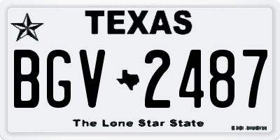 TX license plate BGV2487