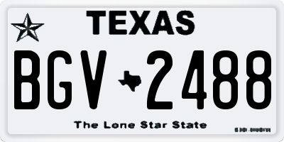 TX license plate BGV2488