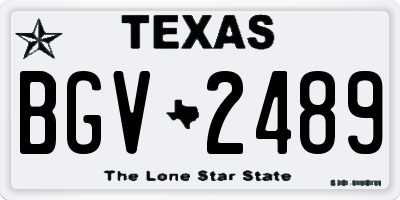 TX license plate BGV2489