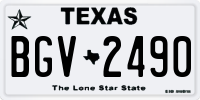 TX license plate BGV2490