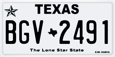 TX license plate BGV2491