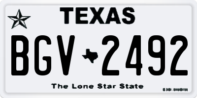 TX license plate BGV2492