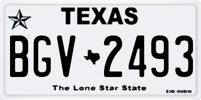 TX license plate BGV2493