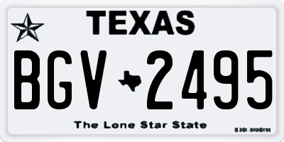 TX license plate BGV2495