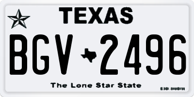 TX license plate BGV2496