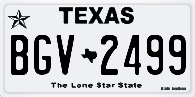 TX license plate BGV2499