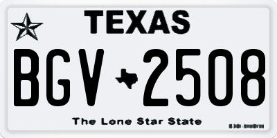 TX license plate BGV2508