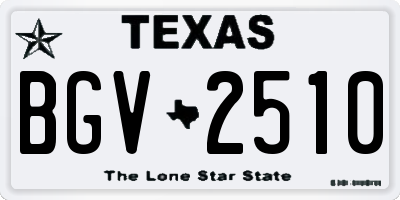 TX license plate BGV2510