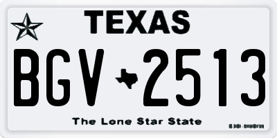 TX license plate BGV2513