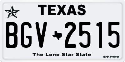 TX license plate BGV2515