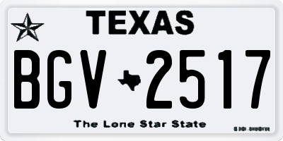 TX license plate BGV2517