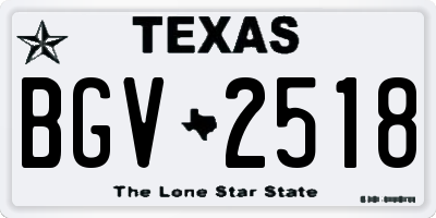 TX license plate BGV2518