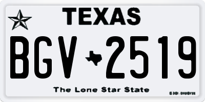 TX license plate BGV2519