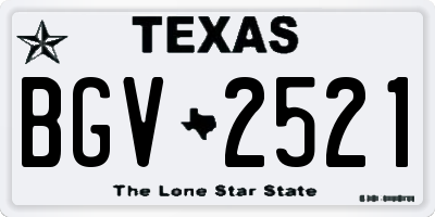 TX license plate BGV2521