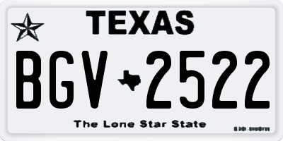 TX license plate BGV2522