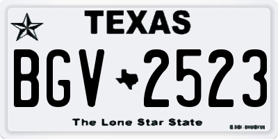 TX license plate BGV2523