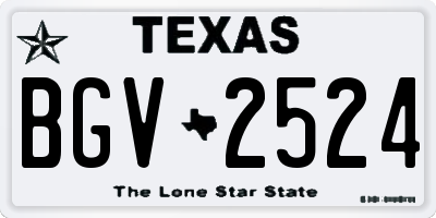 TX license plate BGV2524
